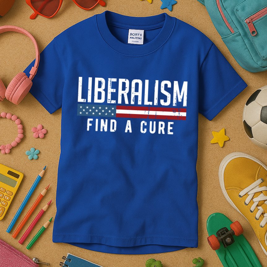 Liberalism Find A Cure Anti Liberal Gift Gift Kids T-Shirt