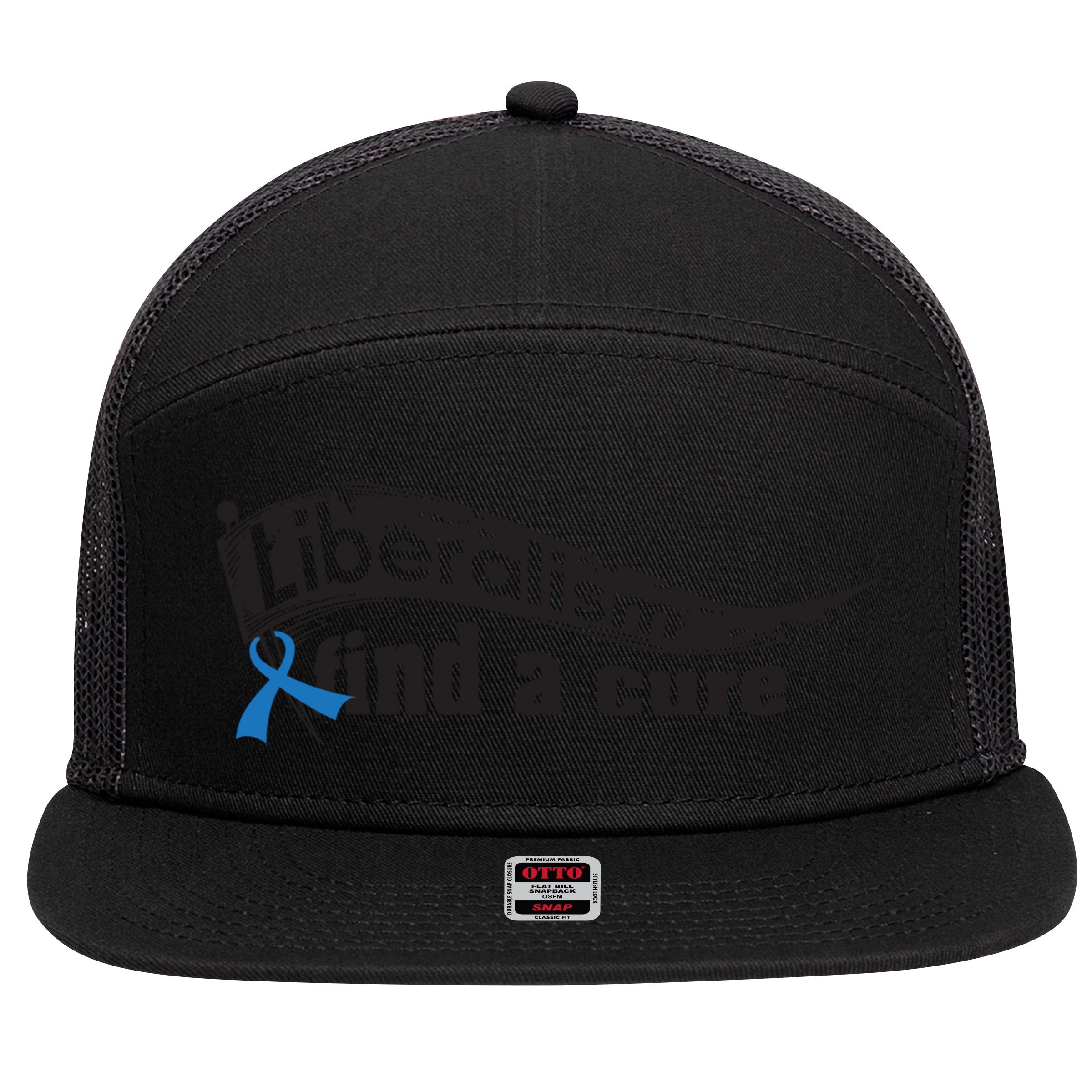 Liberalism Find A Cure Divine Progressive Gift Cute Gift 7 Panel Mesh Trucker Snapback Hat