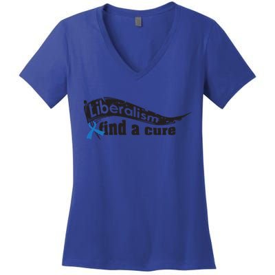 Liberalism Find A Cure Divine Progressive Gift Cute Gift Women's V-Neck T-Shirt