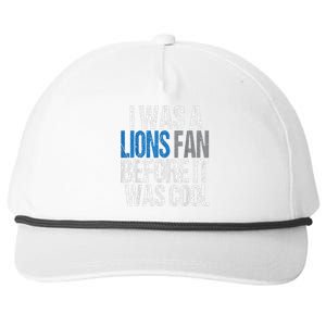 Lions Fan Before It Was Cool Lions Gear Lions Fan Snapback Five-Panel Rope Hat