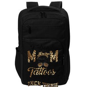 Leopard F Bomb Mom Pretty Eyes Messy Bun Mother's Day Impact Tech Backpack