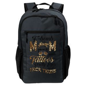 Leopard F Bomb Mom Pretty Eyes Messy Bun Mother's Day Daily Commute Backpack