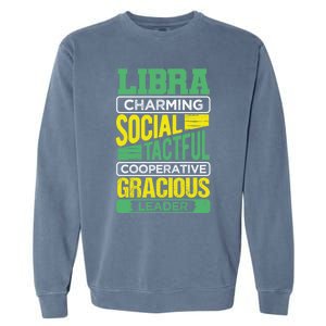 Libra Facts Birthday Gift Astrology Horoscope Zodiac Libra Gift Garment-Dyed Sweatshirt