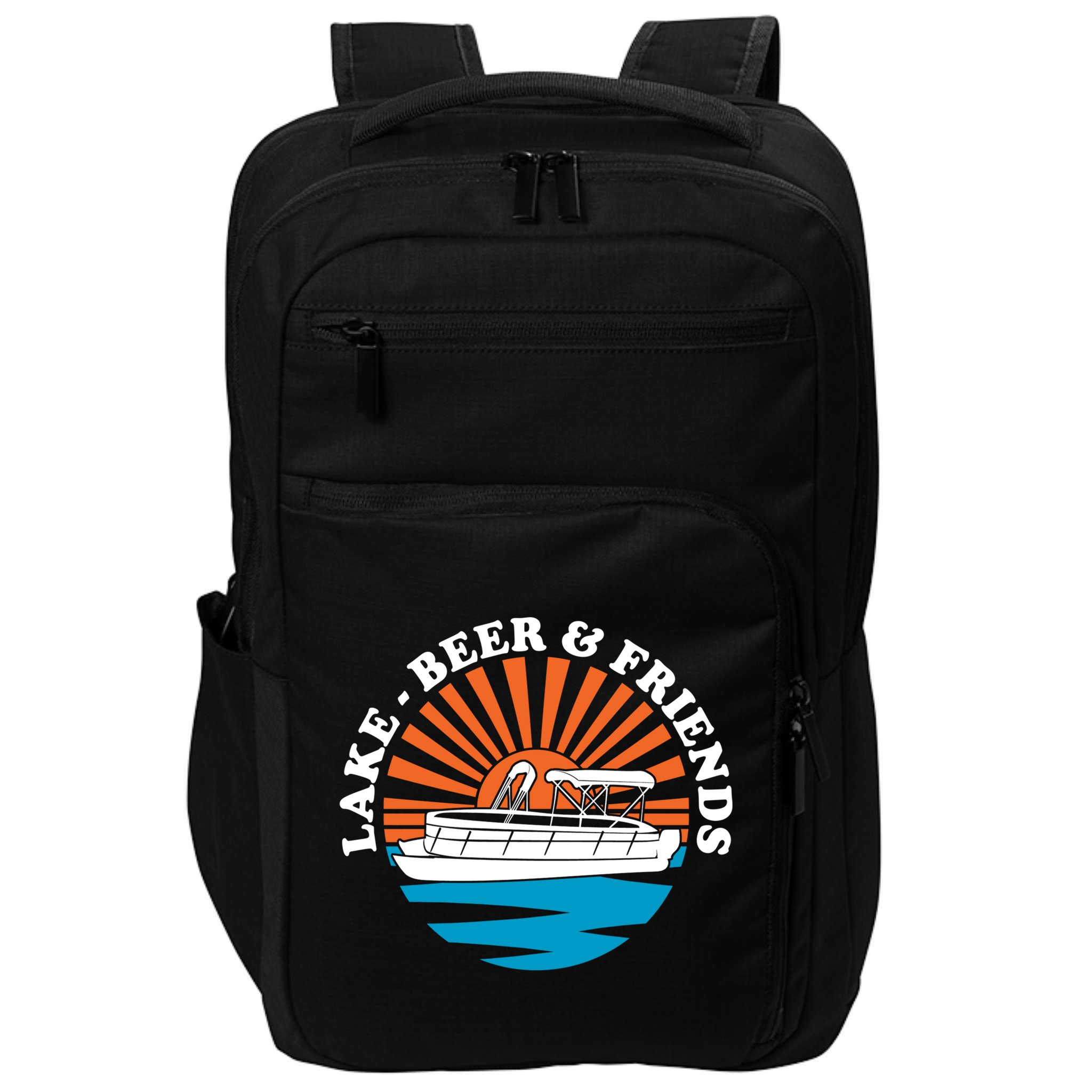 Lake Friends Boating Ing Summer Pontoon Boat Dad Mom Gift Impact Tech Backpack