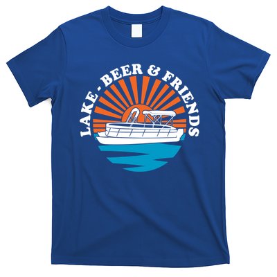 Lake Friends Boating Ing Summer Pontoon Boat Dad Mom Gift T-Shirt