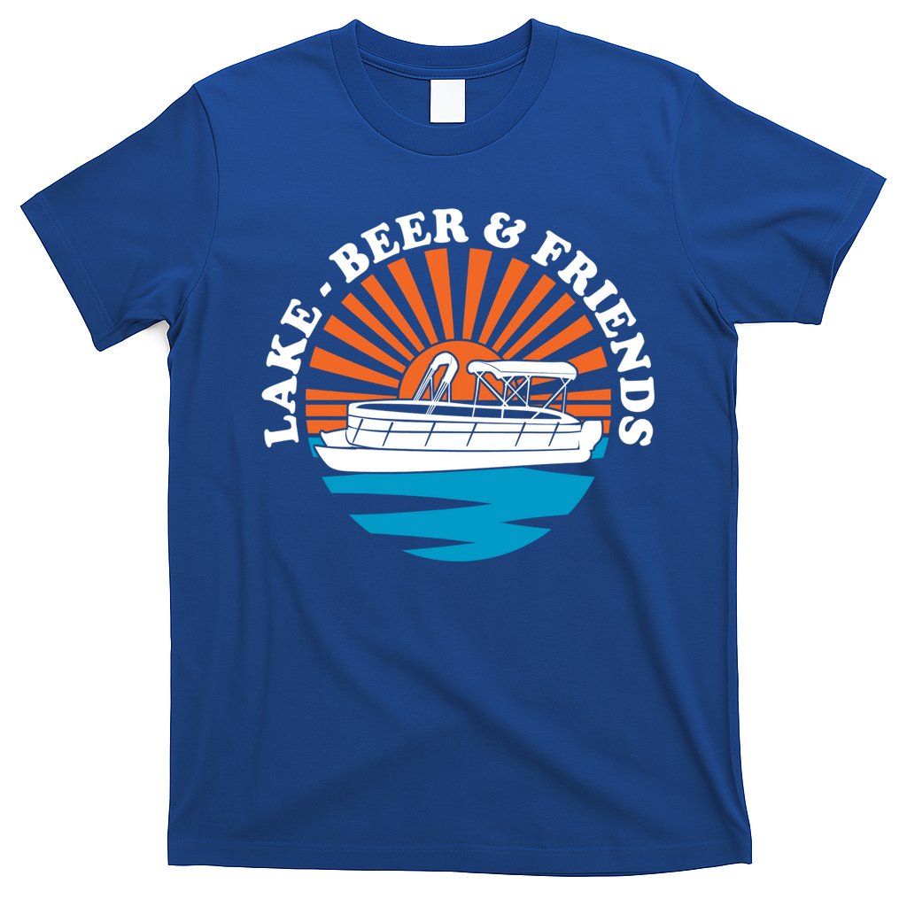 Lake Friends Boating Ing Summer Pontoon Boat Dad Mom Gift T-Shirt