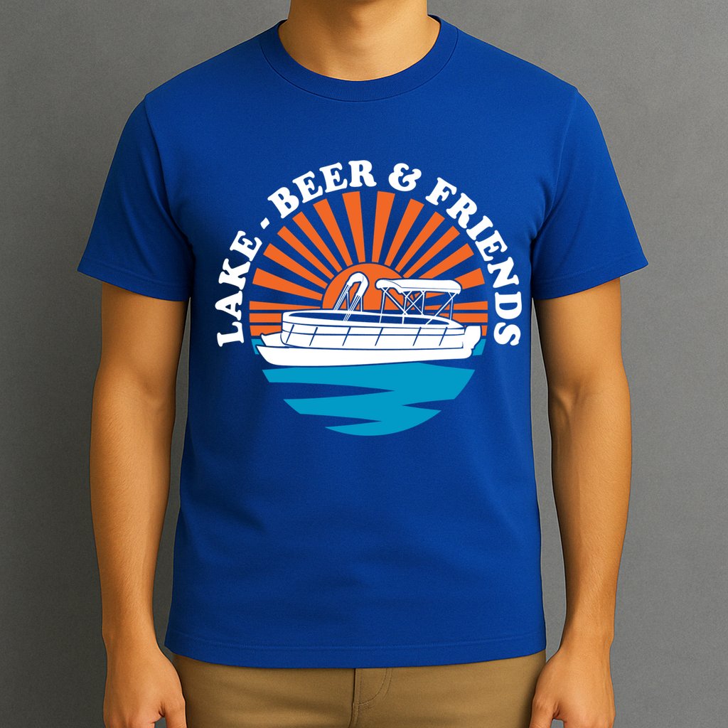 Lake Friends Boating Ing Summer Pontoon Boat Dad Mom Gift T-Shirt
