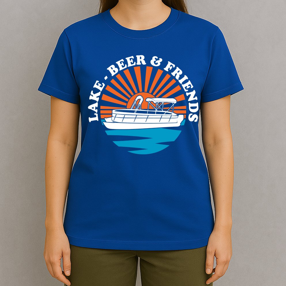 Lake Friends Boating Ing Summer Pontoon Boat Dad Mom Gift T-Shirt