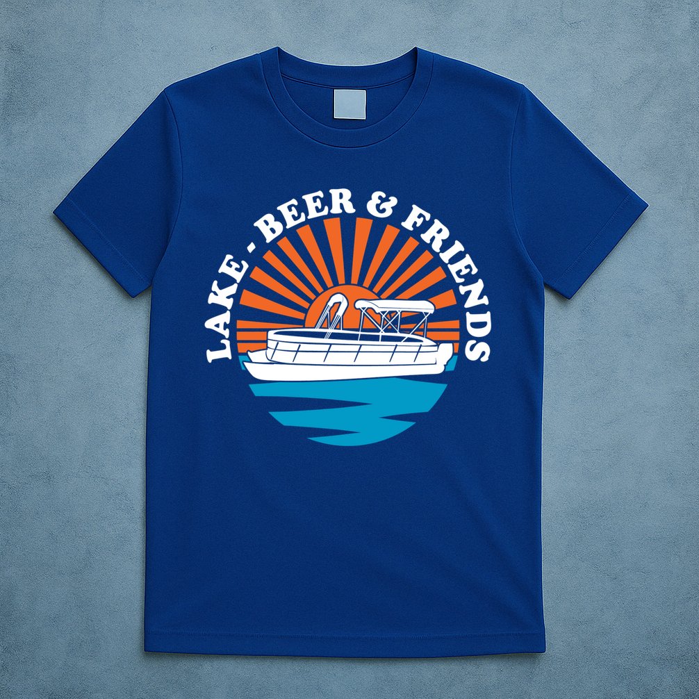 Lake Friends Boating Ing Summer Pontoon Boat Dad Mom Gift T-Shirt