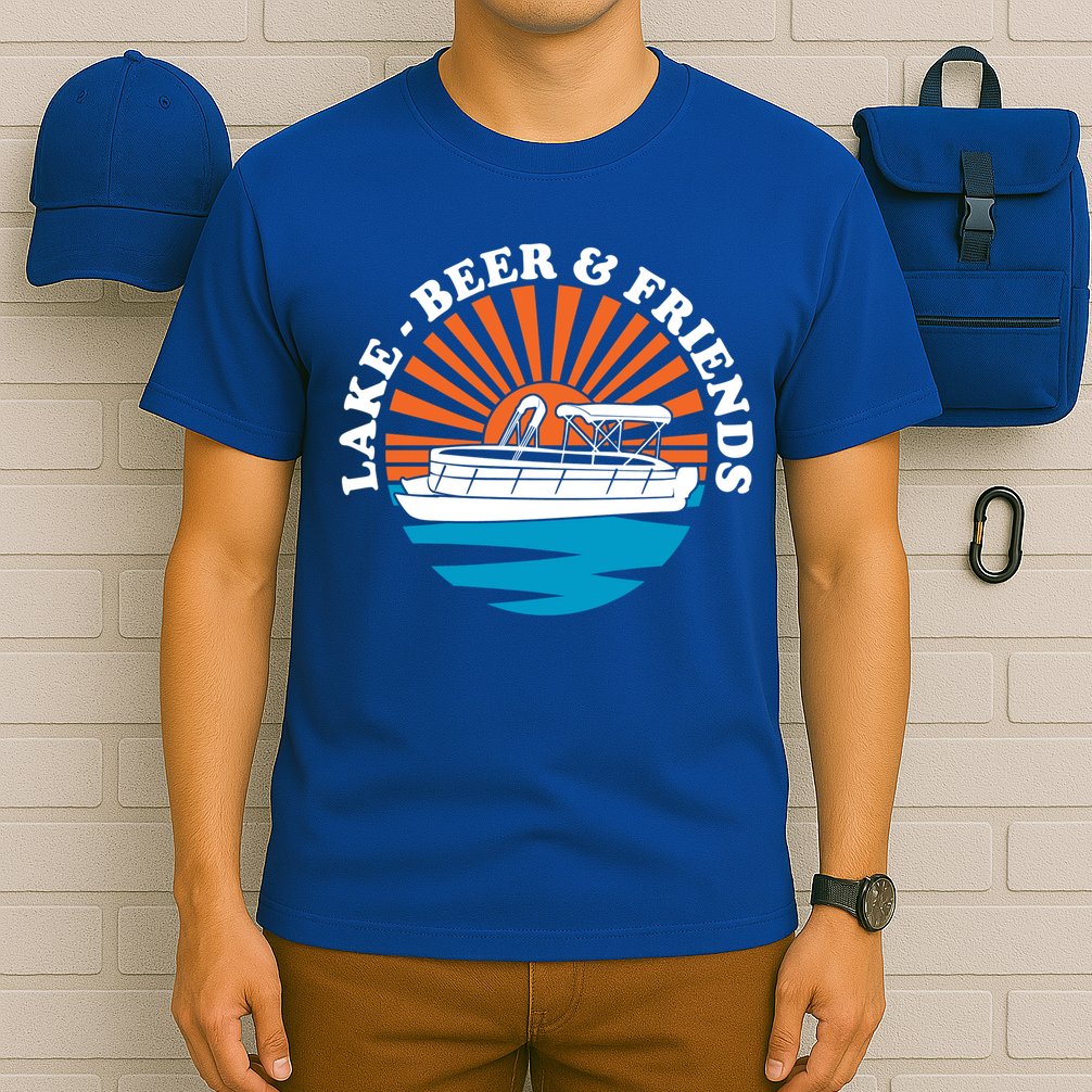 Lake Friends Boating Ing Summer Pontoon Boat Dad Mom Gift T-Shirt