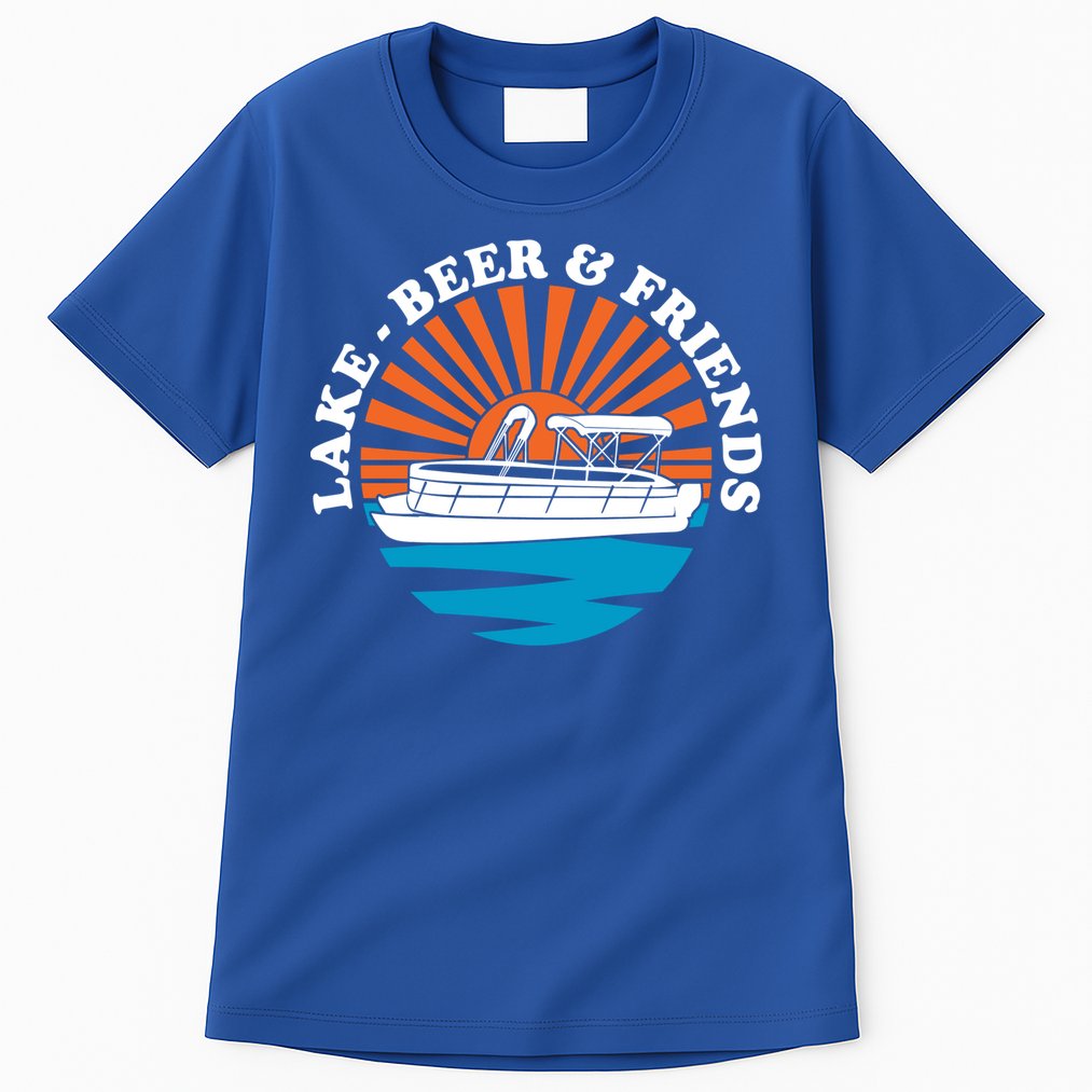 Lake Friends Boating Ing Summer Pontoon Boat Dad Mom Gift Tall T-Shirt