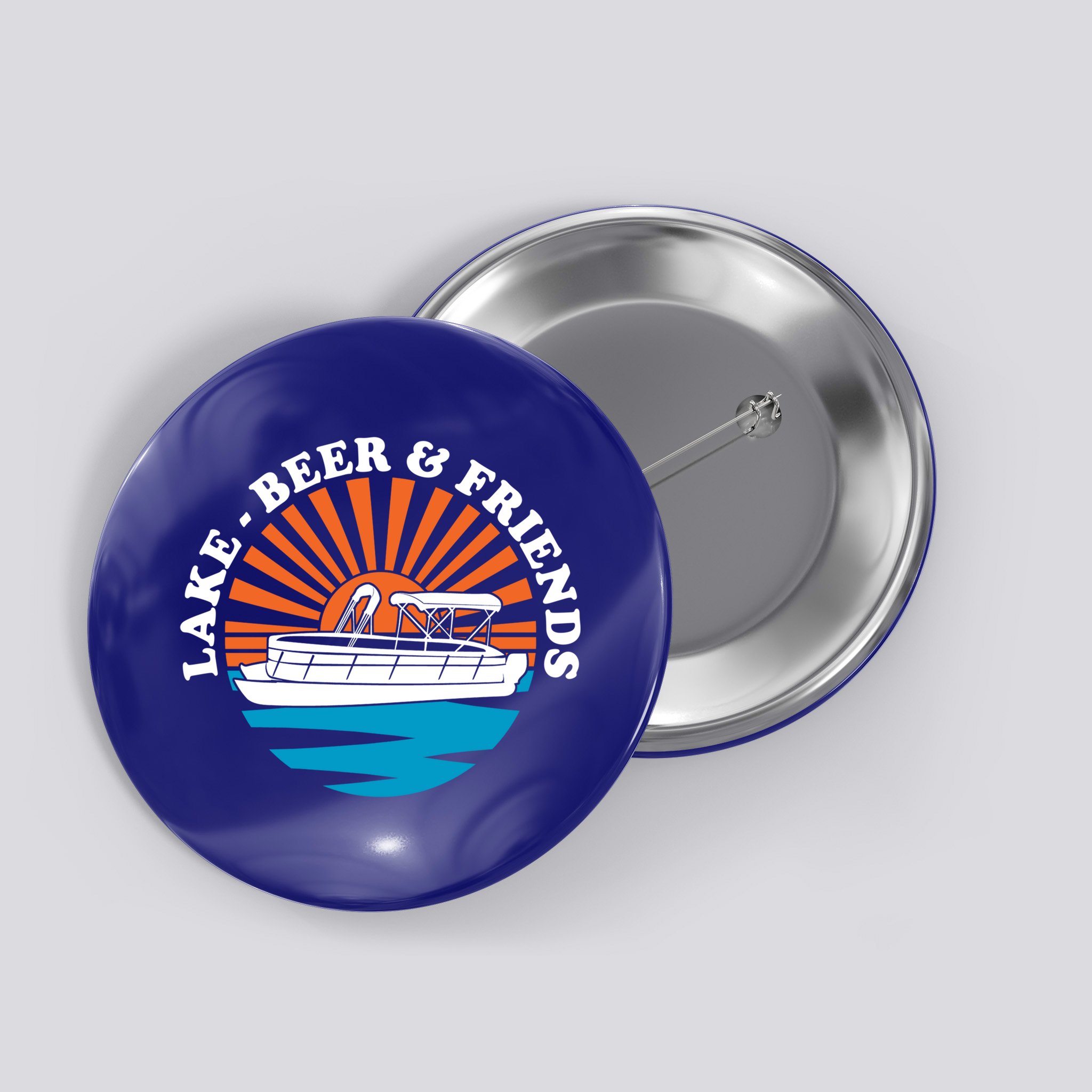 Lake Friends Boating Ing Summer Pontoon Boat Dad Mom Gift Button