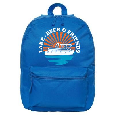 Lake Friends Boating Ing Summer Pontoon Boat Dad Mom Gift 16 in Basic Backpack