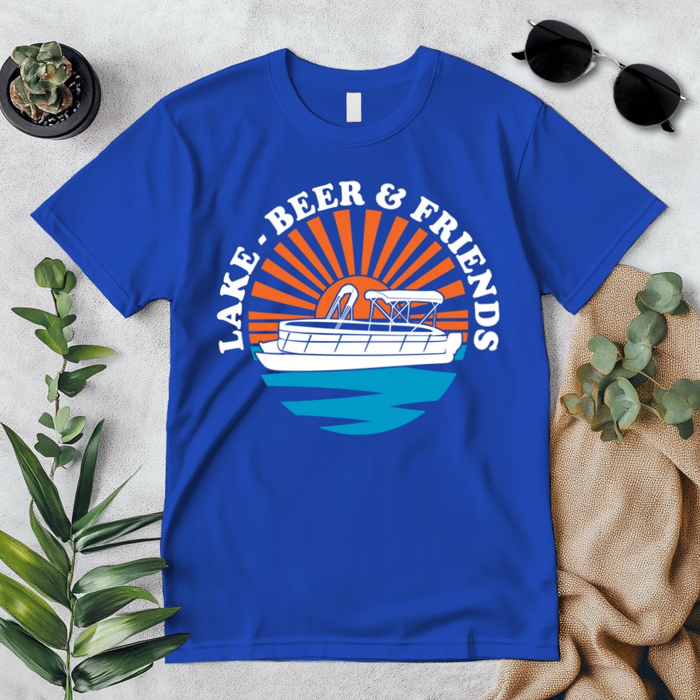 Lake Friends Boating Ing Summer Pontoon Boat Dad Mom Gift Premium T-Shirt
