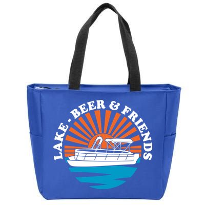 Lake Friends Boating Ing Summer Pontoon Boat Dad Mom Gift Zip Tote Bag