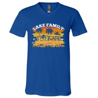 Lake Family Boating Weekend Summer Pontoon Boat Dad Mom Meaningful Gift V-Neck T-Shirt