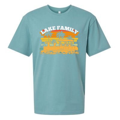 Lake Family Boating Weekend Summer Pontoon Boat Dad Mom Meaningful Gift Sueded Cloud Jersey T-Shirt