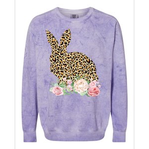 Leopard Floral Bunny Colorblast Crewneck Sweatshirt