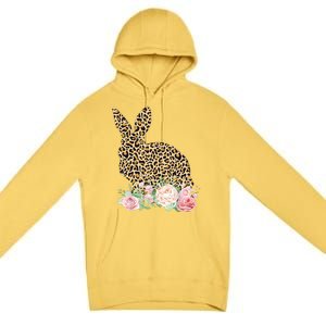 Leopard Floral Bunny Premium Pullover Hoodie