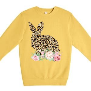 Leopard Floral Bunny Premium Crewneck Sweatshirt