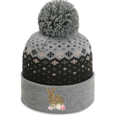 Leopard Floral Bunny The Baniff Cuffed Pom Beanie