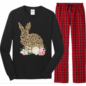 Leopard Floral Bunny Long Sleeve Pajama Set