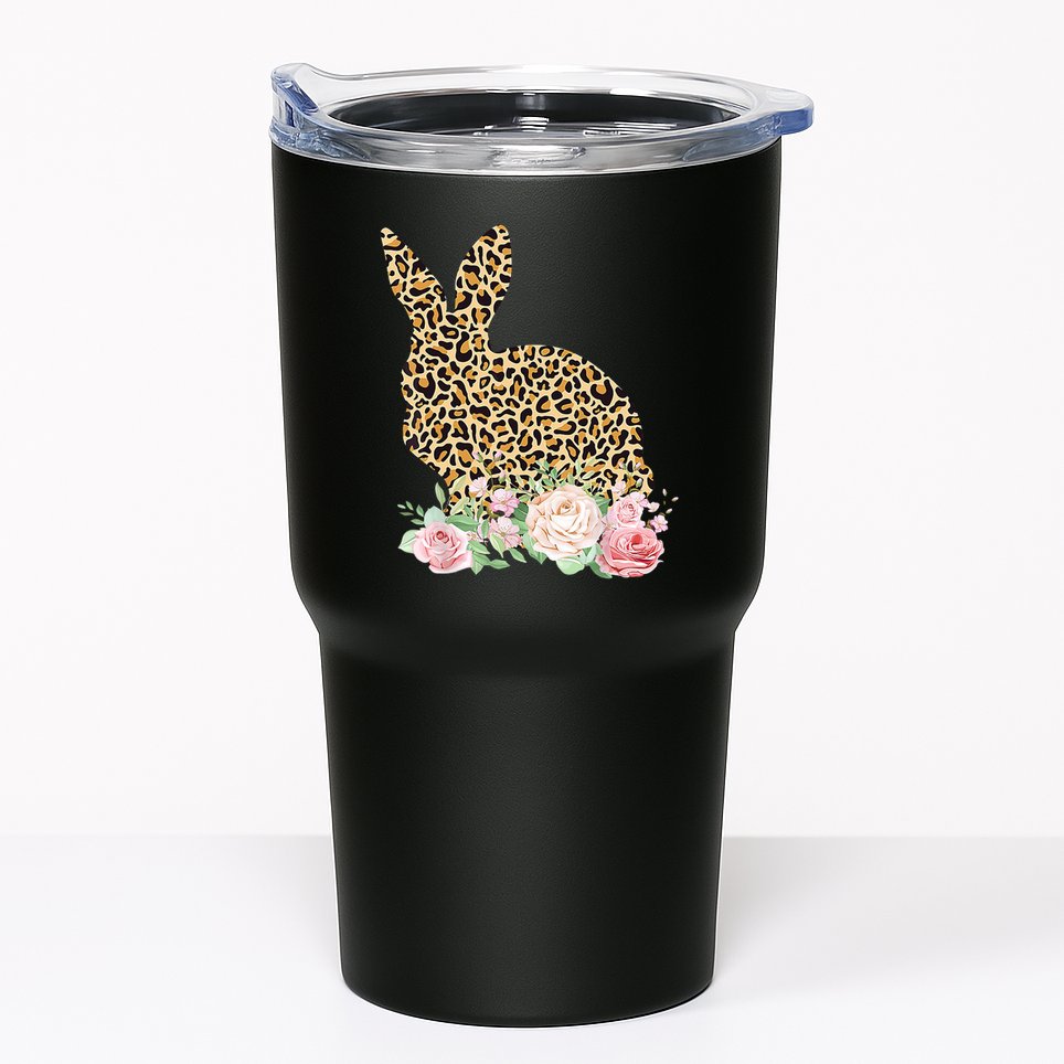 Leopard Floral Bunny Tumbler