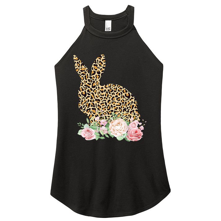 Leopard Floral Bunny Women's Perfect Tri Rocker Tank