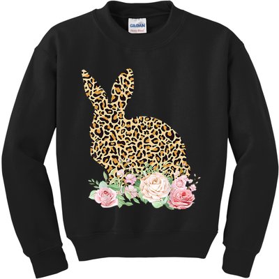 Leopard Floral Bunny Kids Sweatshirt