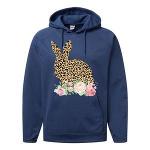 Leopard Floral Bunny Performance Fleece Hoodie