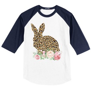 Leopard Floral Bunny Baseball Sleeve Shirt