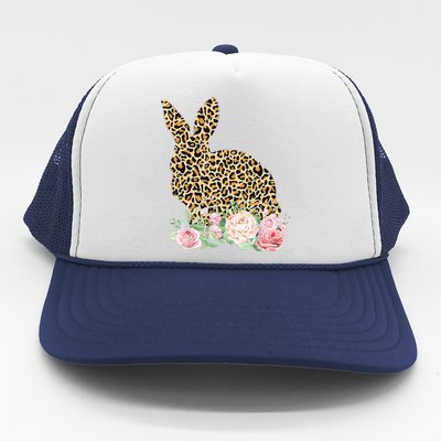 Leopard Floral Bunny Trucker Hat