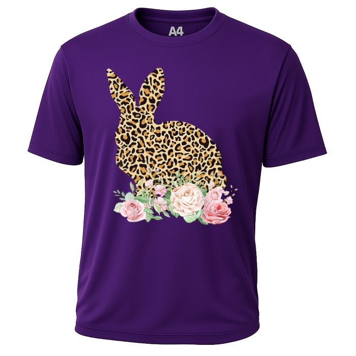 Leopard Floral Bunny Cooling Performance Crew T-Shirt