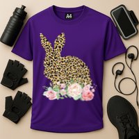 Leopard Floral Bunny Cooling Performance Crew T-Shirt