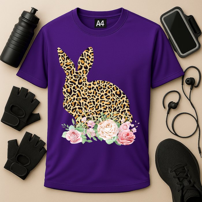 Leopard Floral Bunny Cooling Performance Crew T-Shirt