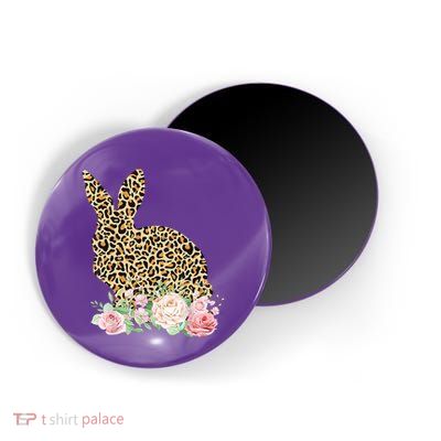 Leopard Floral Bunny Magnet
