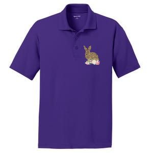 Leopard Floral Bunny PosiCharge RacerMesh Polo