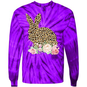 Leopard Floral Bunny Tie-Dye Long Sleeve Shirt