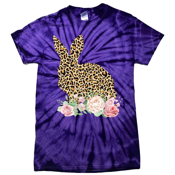 Leopard Floral Bunny Tie-Dye T-Shirt