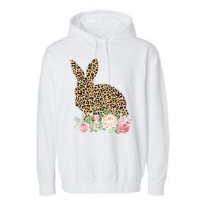 Leopard Floral Bunny Garment-Dyed Fleece Hoodie