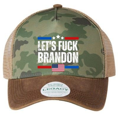LetS F Brandon Conservative Anti Liberal Us Flag Legacy Tie Dye Trucker Hat