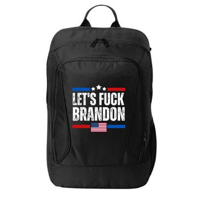 LetS F Brandon Conservative Anti Liberal Us Flag City Backpack
