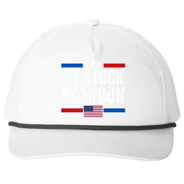 LetS F Brandon Conservative Anti Liberal Us Flag Snapback Five-Panel Rope Hat