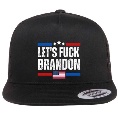 LetS F Brandon Conservative Anti Liberal Us Flag Flatbill Hat