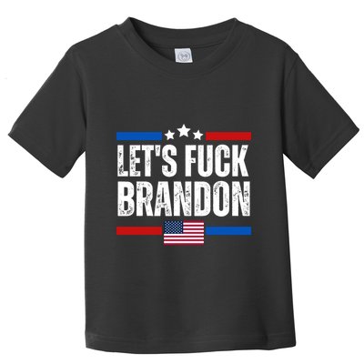 LetS F Brandon Conservative Anti Liberal Us Flag Toddler T-Shirt