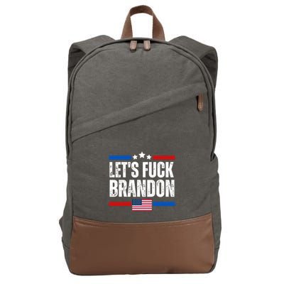 LetS F Brandon Conservative Anti Liberal Us Flag Cotton Canvas Backpack