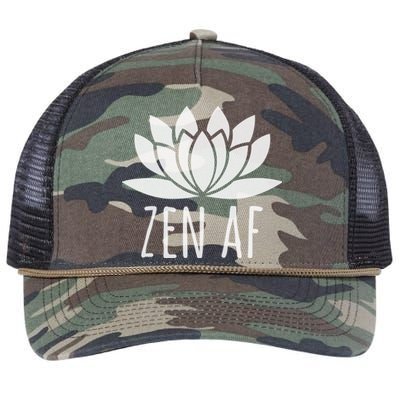 Lotus Flower Buddhism Zen Af Gift Retro Rope Trucker Hat Cap