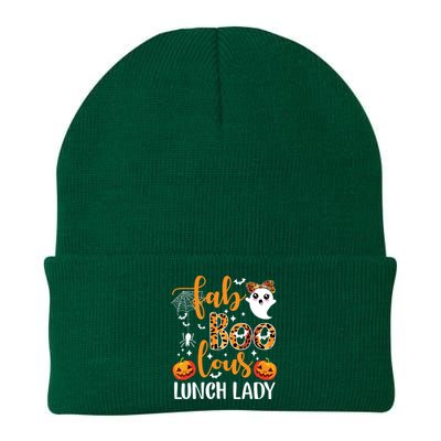 Leopard Fab Boo Lous Lunch Lady Team Teacher Halloween Knit Cap Winter Beanie