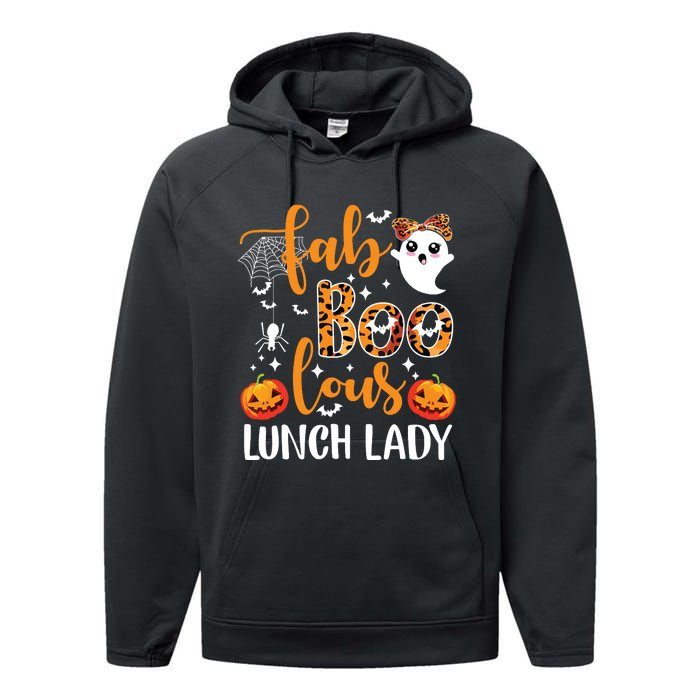 Leopard Fab Boo Lous Lunch Lady Team Teacher Halloween Performance Fleece Hoodie