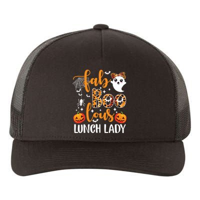 Leopard Fab Boo Lous Lunch Lady Team Teacher Halloween Yupoong Adult 5-Panel Trucker Hat